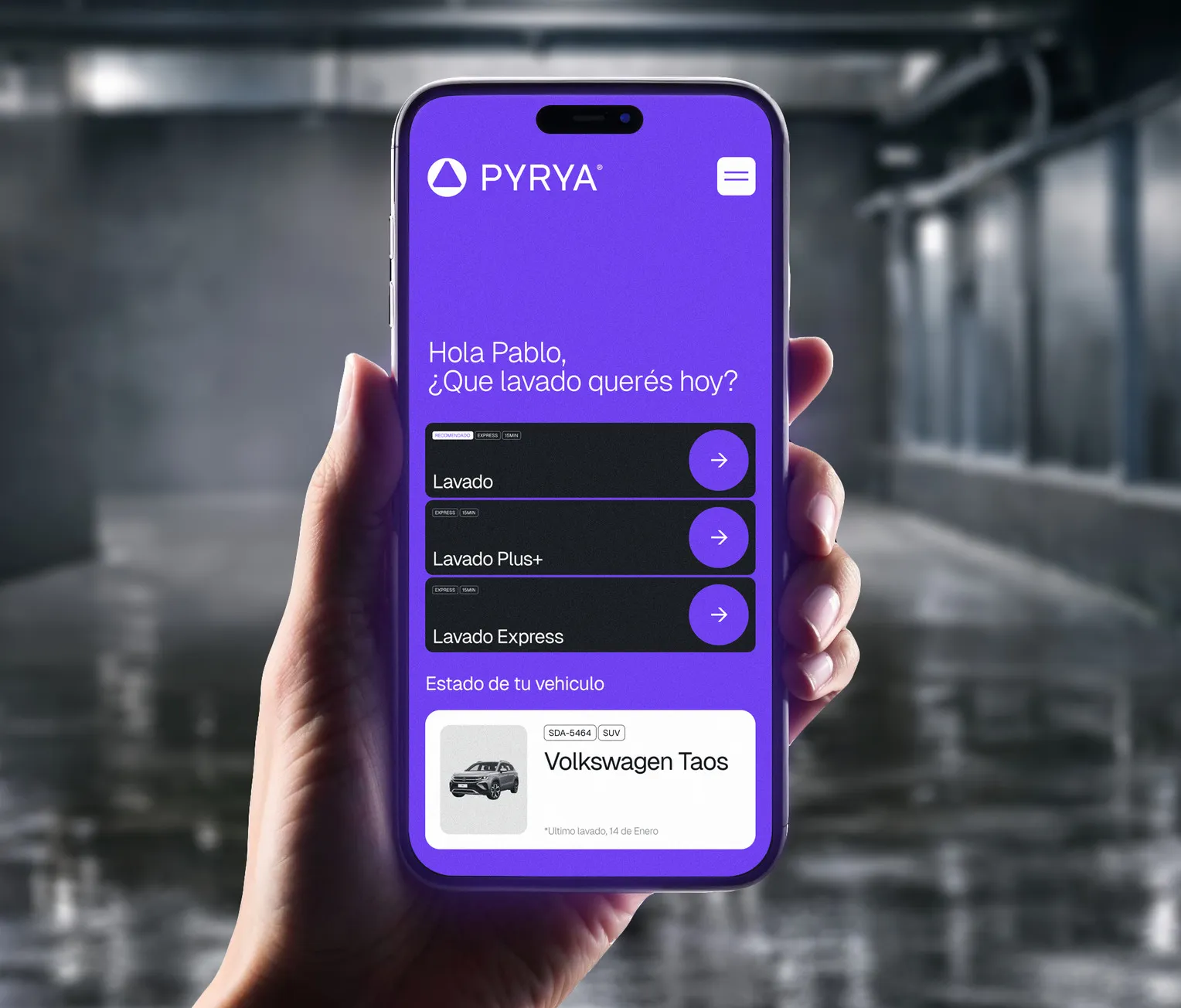 App Pyrya en el teléfono